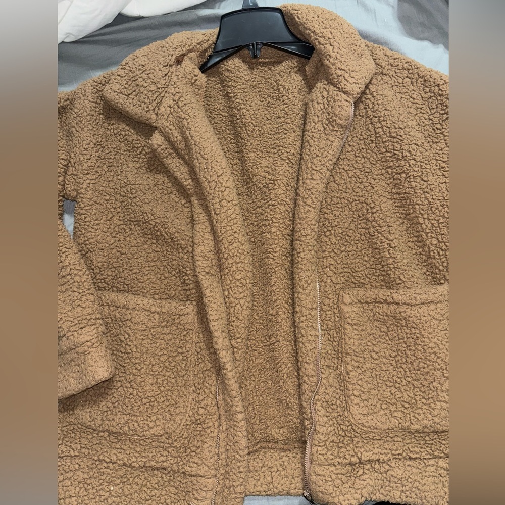 oversized teddy jacket